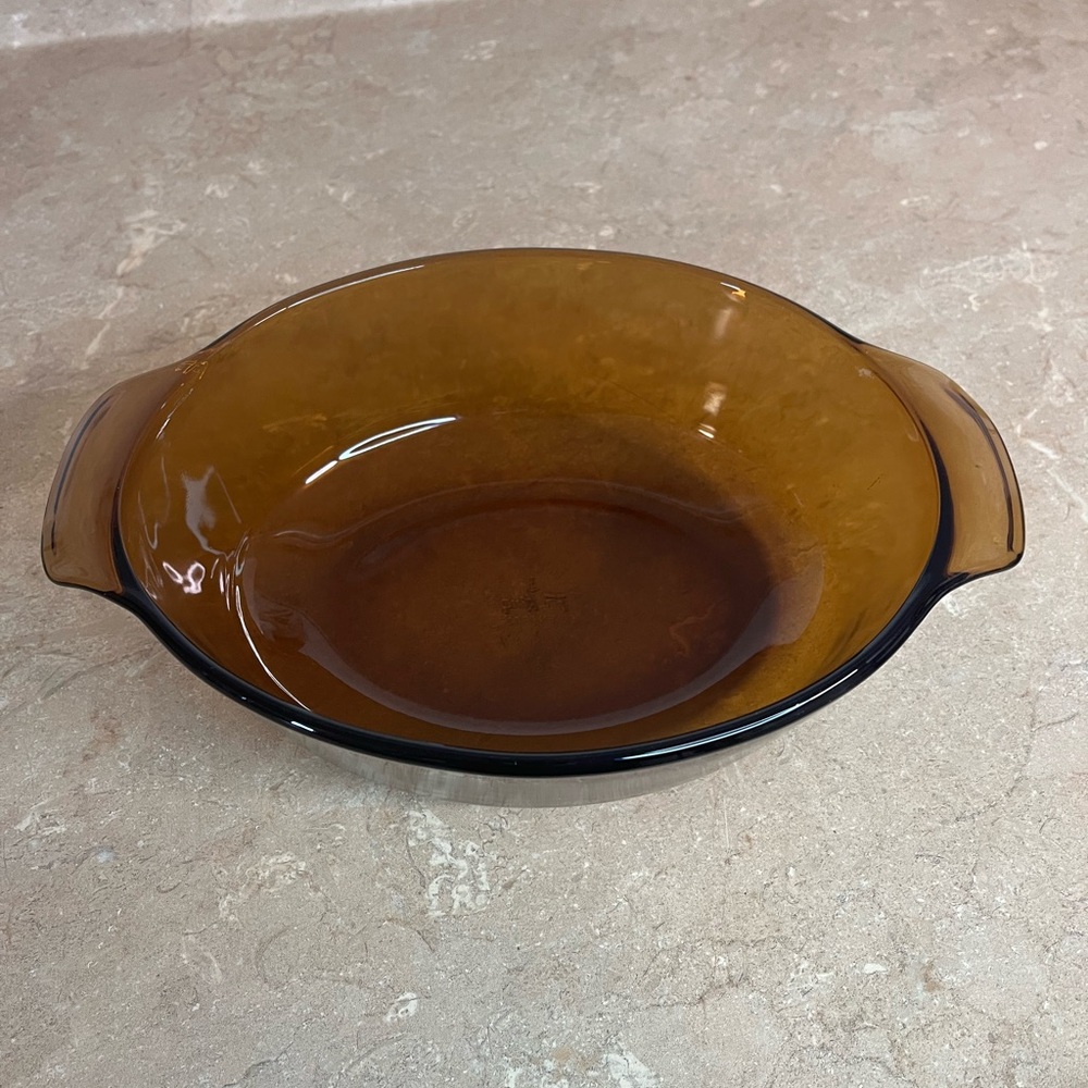 Anchor Hocking FireKing Amber Glass Casserole Dish